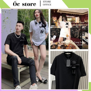 Áo thun nữ nam Phối Gấu nhồi bông Siêu Đẹp , Áo phông unisex cặp đôi form rộng Hoạ Tiết Túi Gấu Cao Cấp.