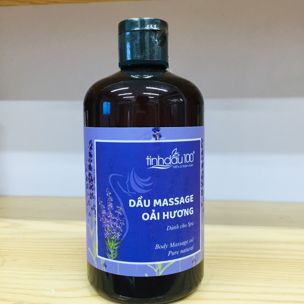 Dầu massage body oải hương (lavender) dành cho Spa, hương thơm thư giãn, trị liệu 500 ml - Tinh Dầu 100