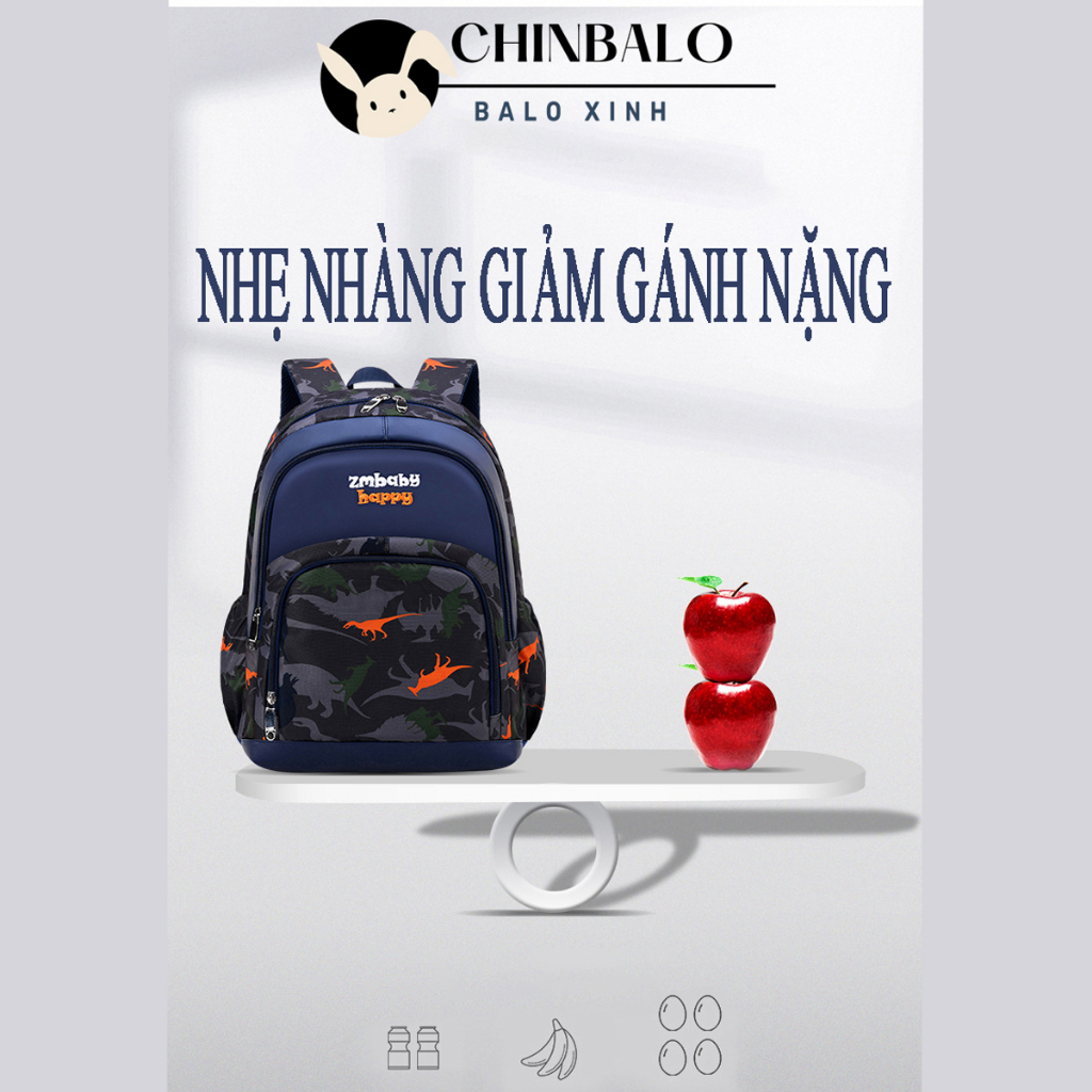 Balo cho bé trai học sinh tiểu học siêu nhẹ ZMbaby