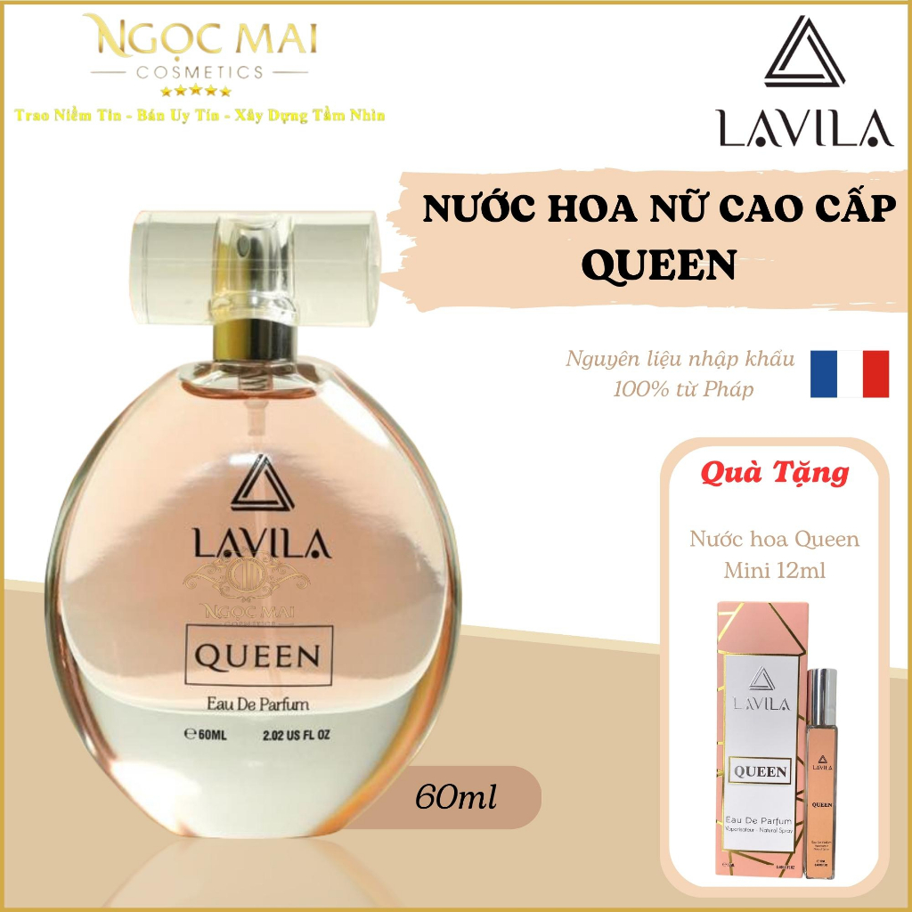 Nước hoa nữ Queen LAVILA cao cấp hương thơm chuẩn pháp lưu hương từ 8-12 tiếng