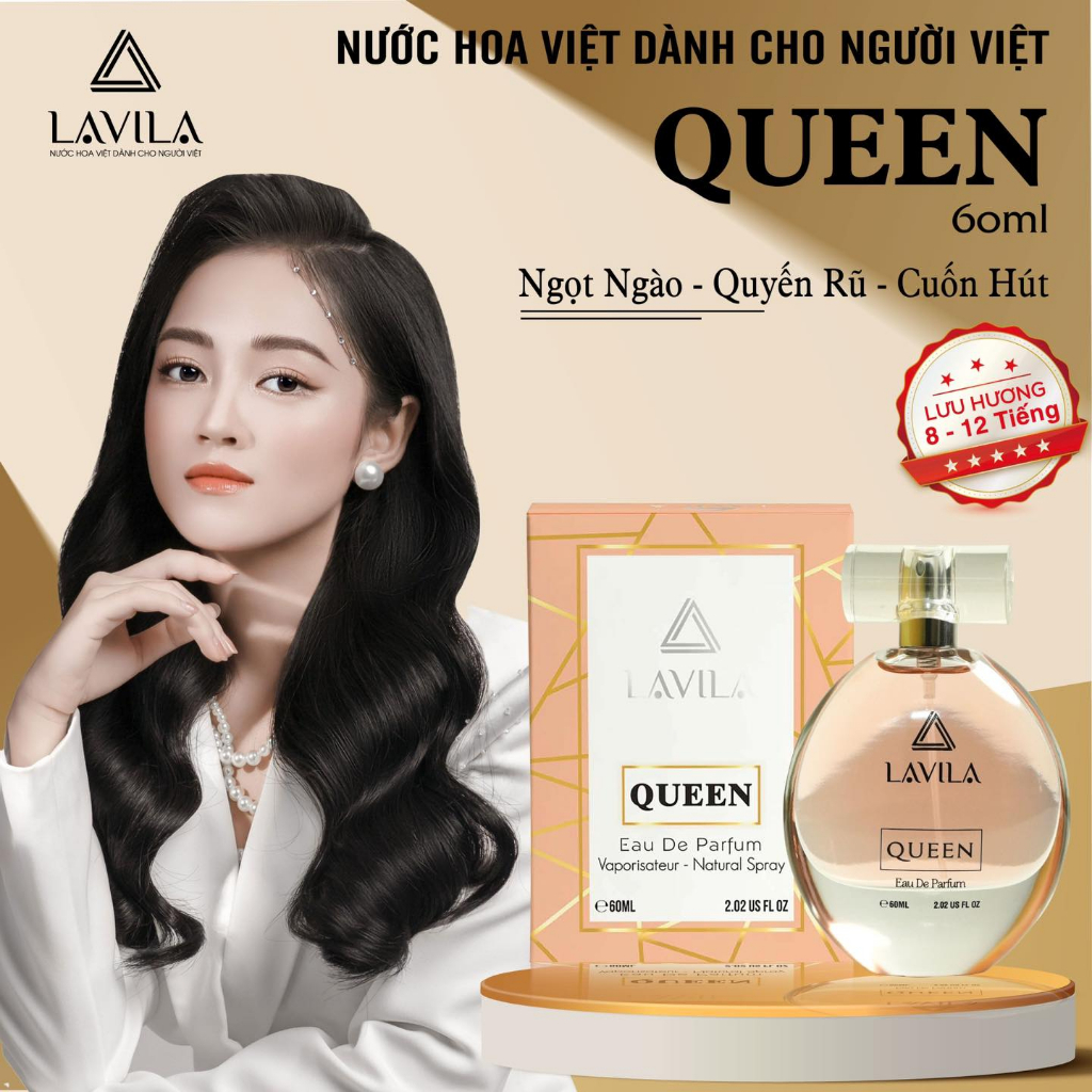 Nước hoa nữ Queen LAVILA cao cấp hương thơm chuẩn pháp lưu hương từ 8-12 tiếng