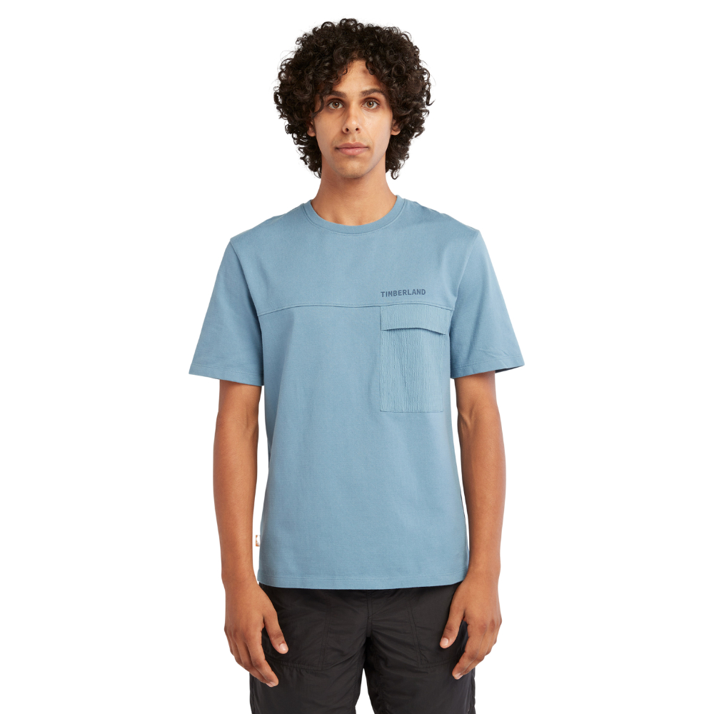 [Original] Timberland Áo Thun Men Mix Media Seersucker Pocket Tee Regular TB0A665N
