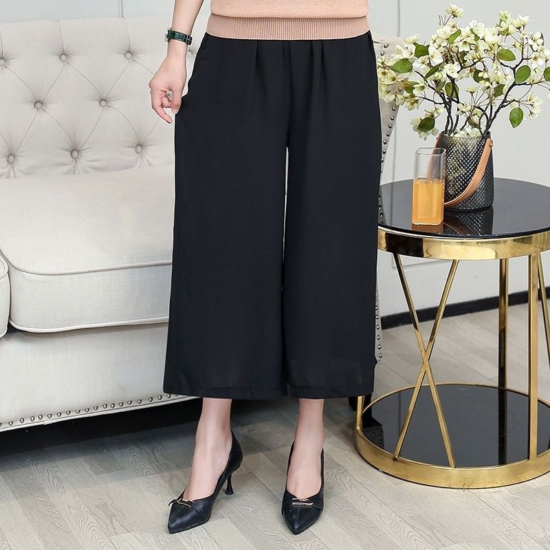Quần đen ống rộng cho bà già