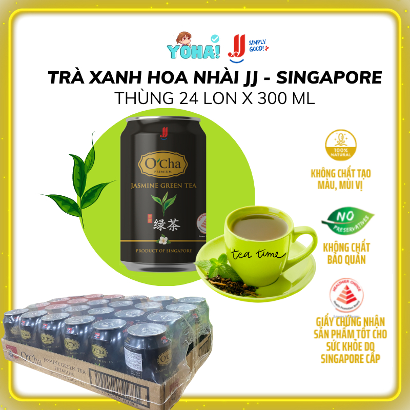 Thùng T rà Xanh Hoa Nhài JJ (24 Lon x 300ml) - Thương hiệu Singapore