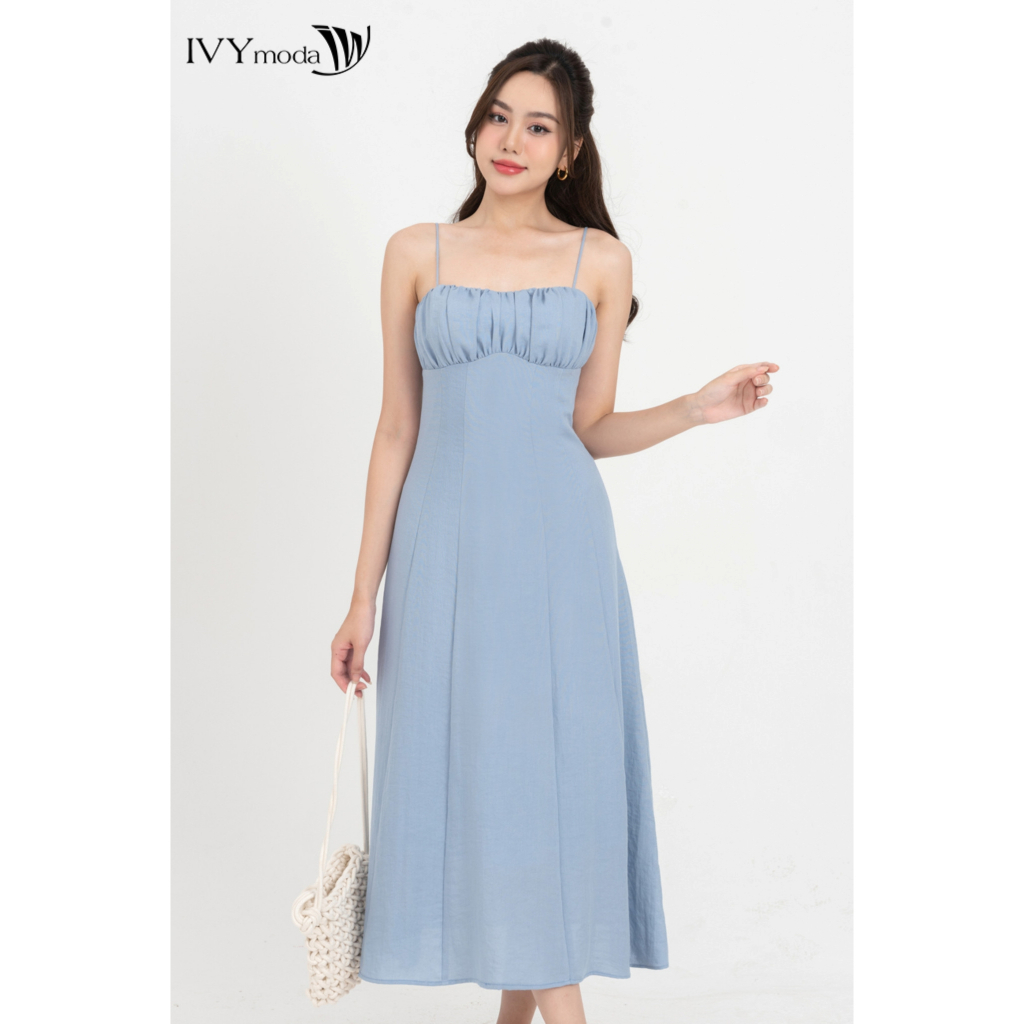 Đầm hai dây nữ nhún ngực IVY moda MS 41M8362