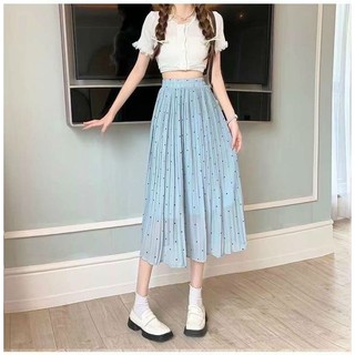 Chân váy voan chấm bi