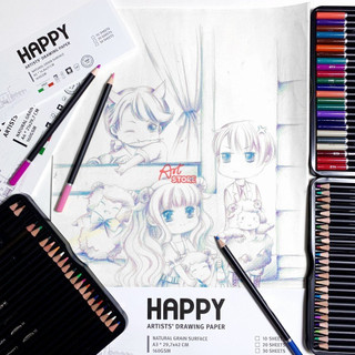 Giấy vẽ chì, giấy phát thảo happy 160gsm a5-a4-a3