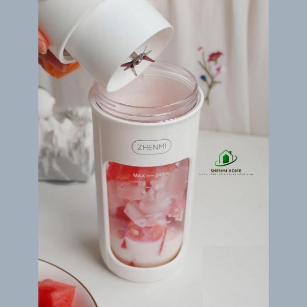 Máy xay sinh tố cầm tay Zhenmi 10 lưỡi, xay được đá viên, hàng chính hãng