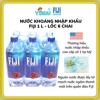 [Chính hãng] ✅  Nước Khoáng Thiên Nhiên Fiji 1L (Lốc 6 Chai x 1.0L)
