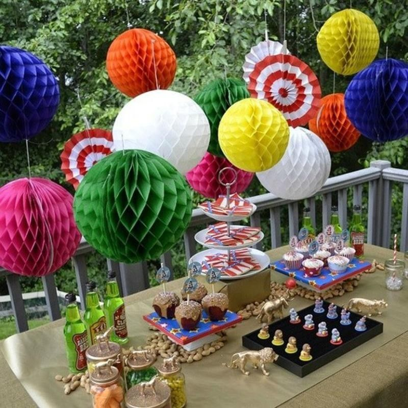 Đèn lồng giấy xếp trang trí tiệc lễ hội trung thu tết noel lồng đèn tổ ong Mividecor