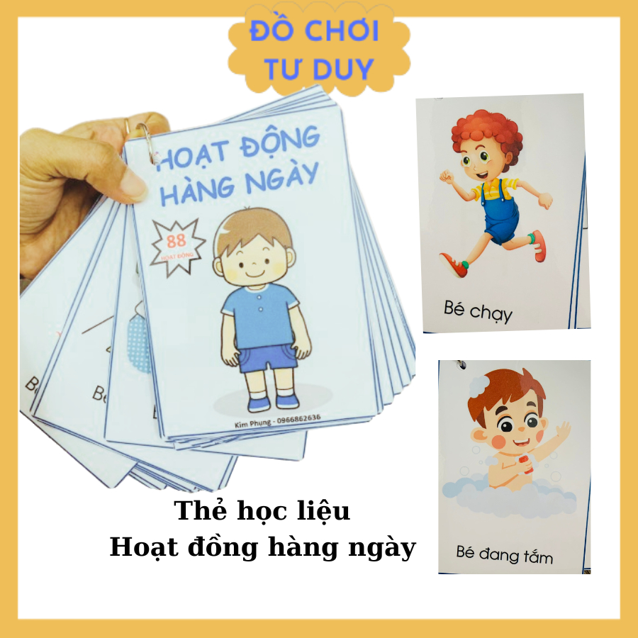 Học Liệu 88 thẻ hoạt động của bé - Dạy con học nói, phát triển ngôn ngữ cho bé