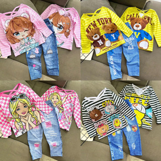 Set bộ quần jean+áo thun Size siêu kute cho bé