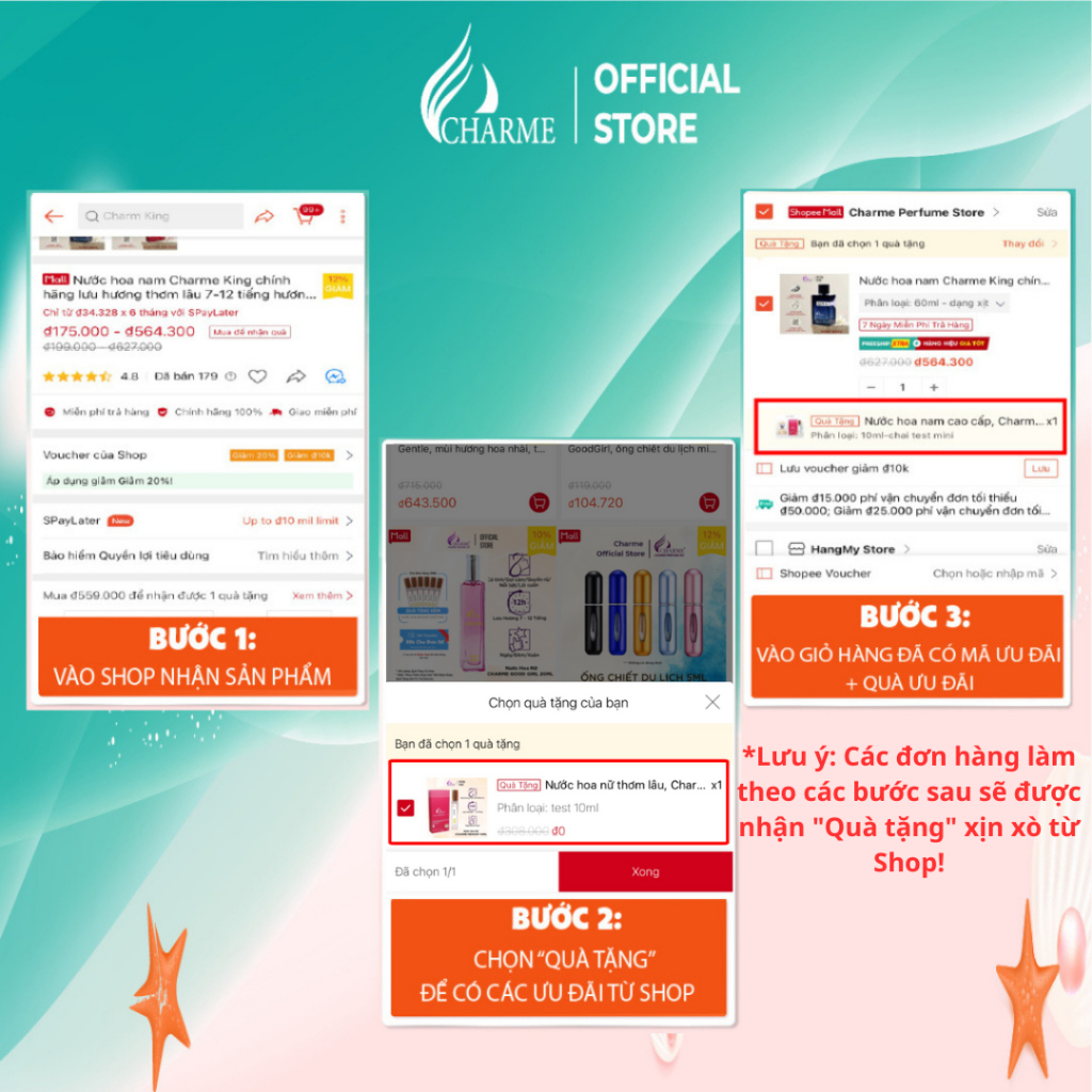 Nước hoa nam THƠM LÂU Charme Elegant chính hãng cao cấp hương biển hiện đại nam tính lưu hương lâu 8-12 giờ chai 100ml