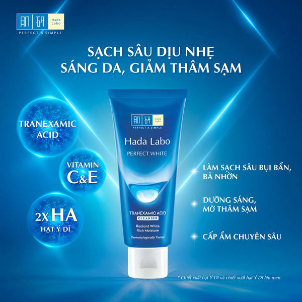 Sữa rửa mặt Hada Labo Acne Care Calming Cleanser cho da mụn, nhạy cảm (80g)