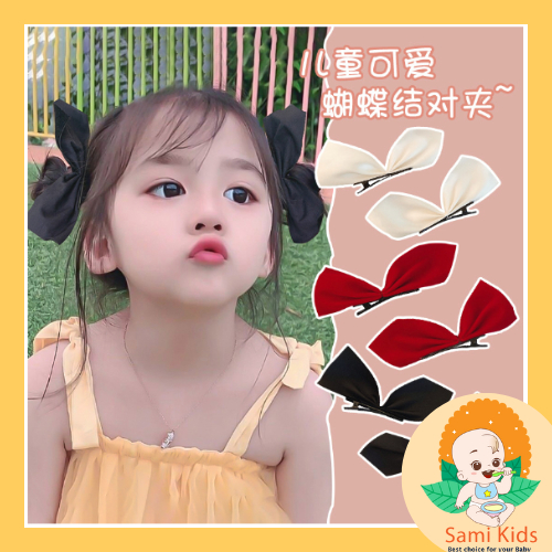 Set 2 kẹp tóc nơ Jisoo Blackpink bé gái Hàn Quốc, phụ kiện kẹp tóc hình nơ cho trẻ em SAMIKIDS