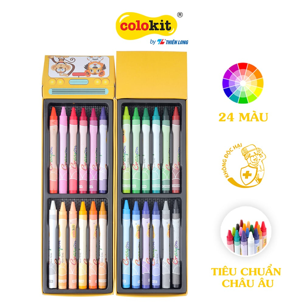 Bút sáp màu Thiên Long / Bút sáp Điểm 10 Thiên Long  CR-C015 /  CR-C016 /  CR-C021 /  CR-C022