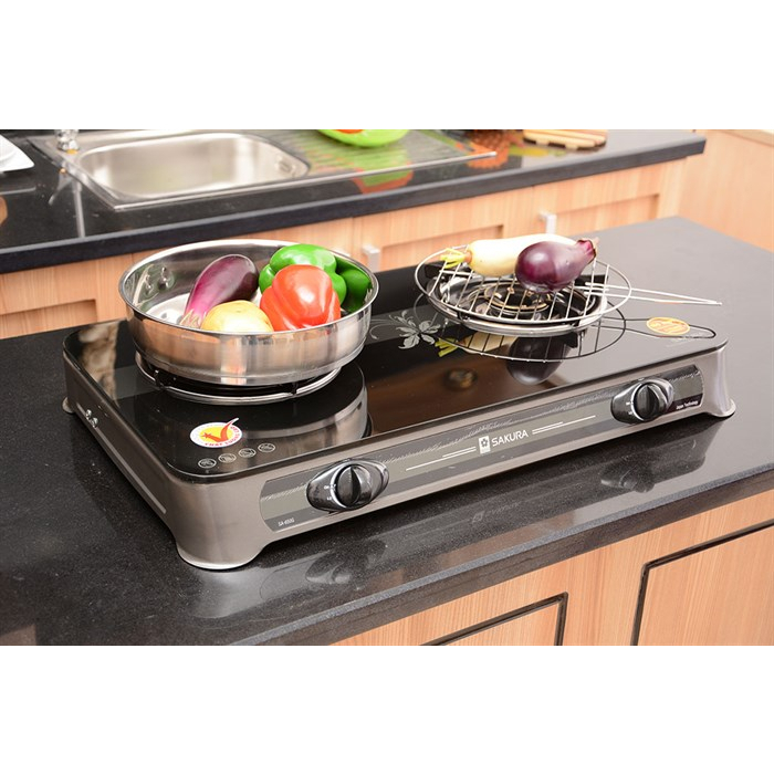 Bếp gas đôi Sakura SA-650G hàng trưng bày đẹp mới 98-99% chính hãng 100% bảo hành 12 tháng