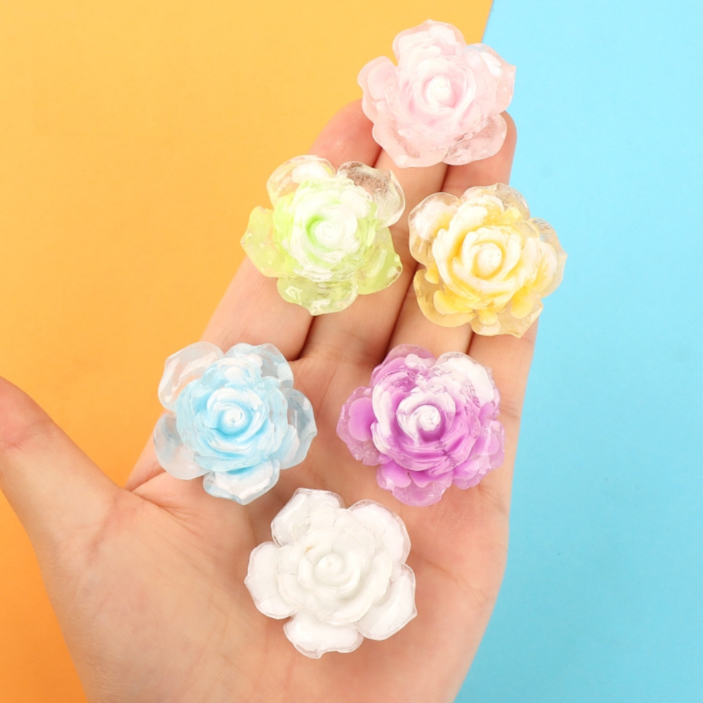 Phụ Kiện Charm Phát Sáng Hình Hoa Hồng Nhiều Màu