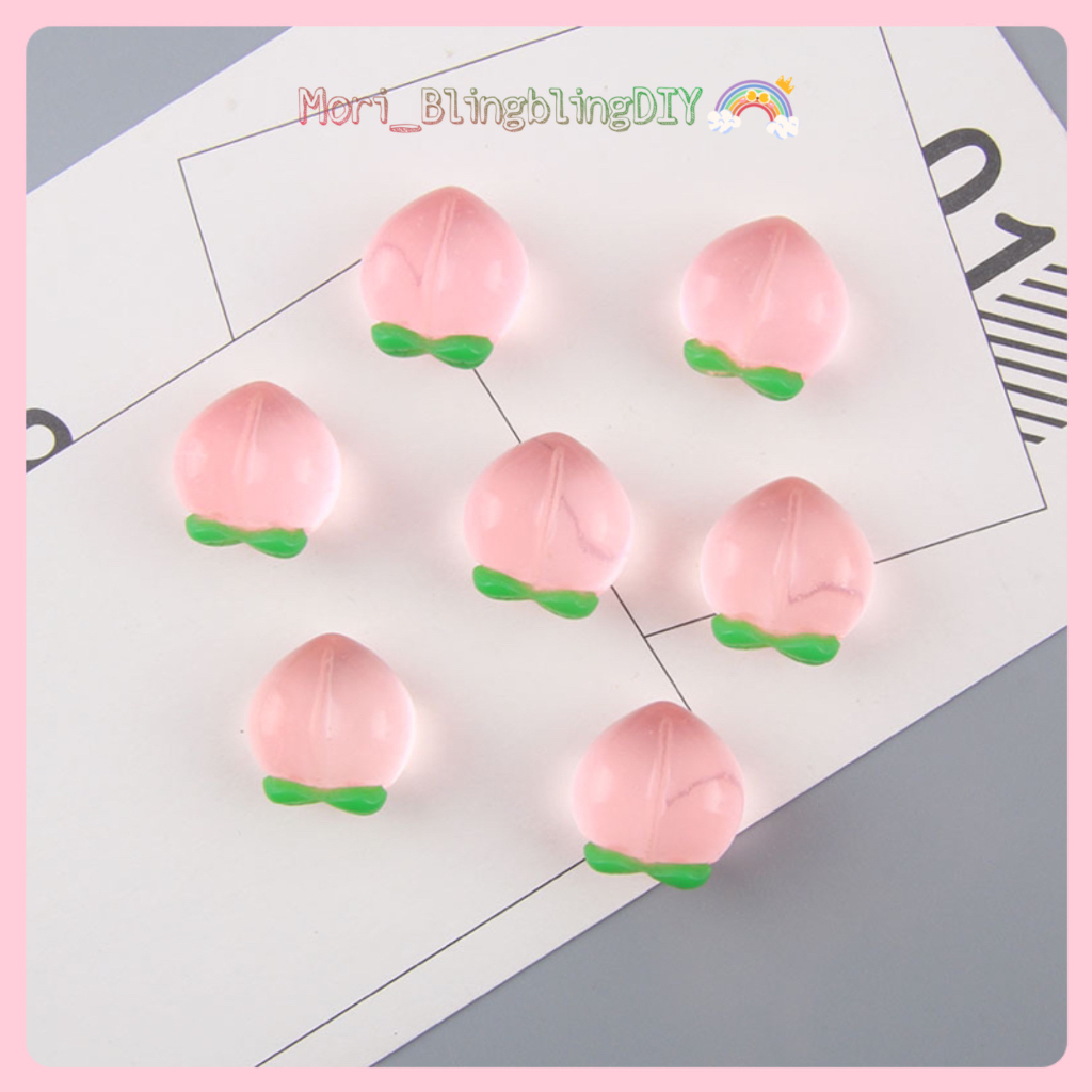 Phụ Kiện Charm Sticker Hình Quả Đào Trong Suốt