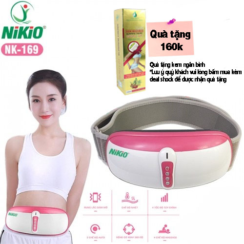 Đai massage, massa bụng - rung lắc và xoay giảm mỡ bụng hiệu quả Nikio NK-169