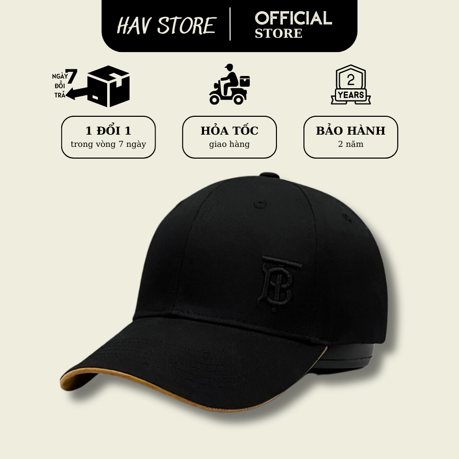 Mũ lưỡi trai Burberry cao cấp nón kết full hộp hàng xuất dư Hàn Quốc free size nam nữ