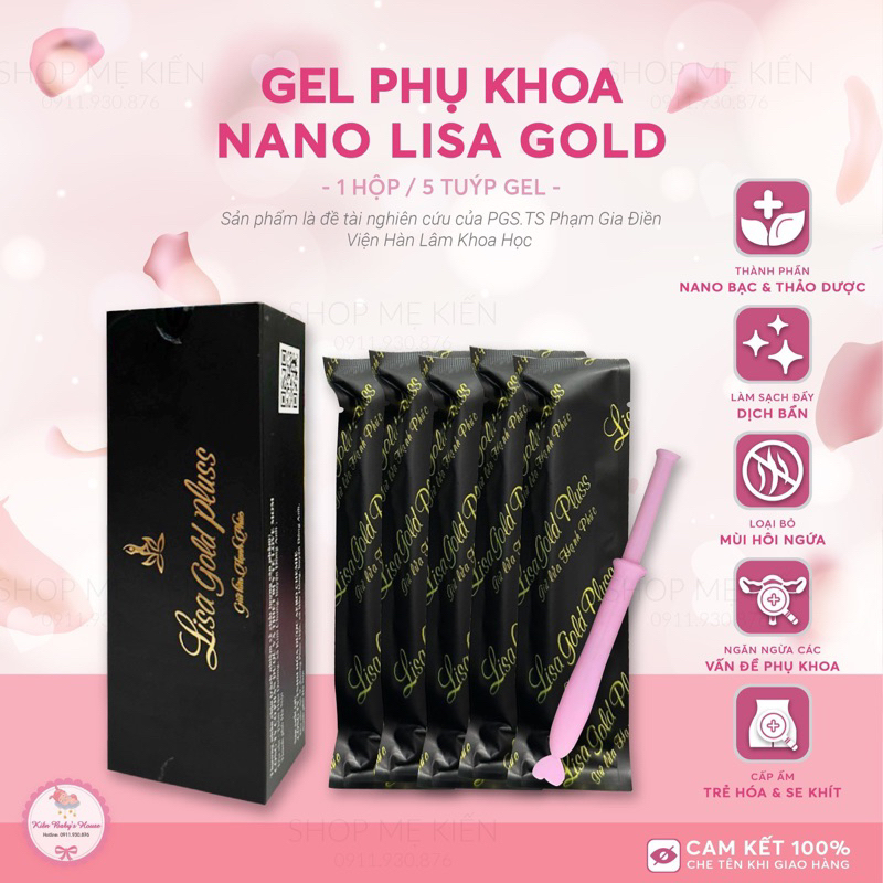 Gel phụ khoa nano Lisa Gold  làm sạch, khử mùi và hỗ trợ se khít vùng kín phụ nữ - Shop Mẹ Kiến