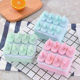 Khuôn làm kem 8 cái có nắp đậy, khuôn kem, làm đá đồ ăn