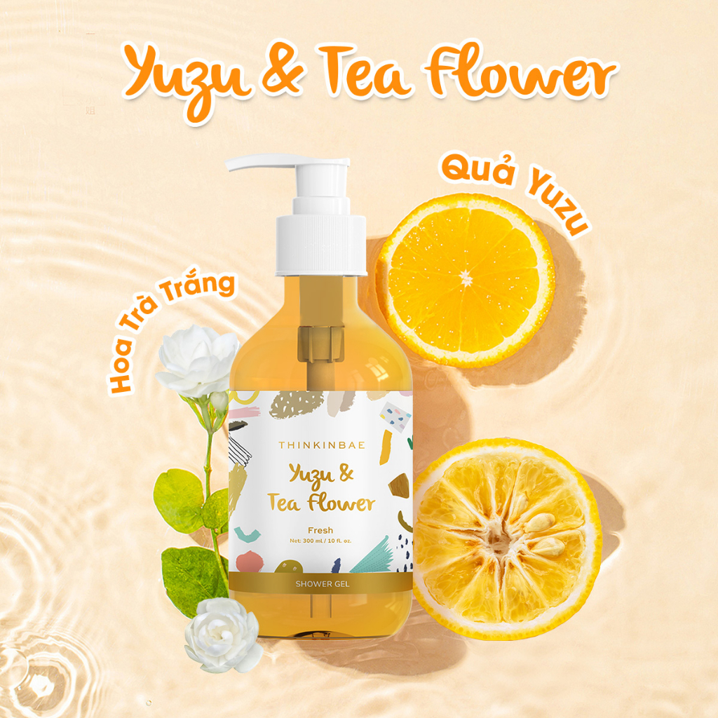 Combo Sữa Tắm + Kem Dưỡng Thể Thinkinbae Hương Yuzu & Tea Flower