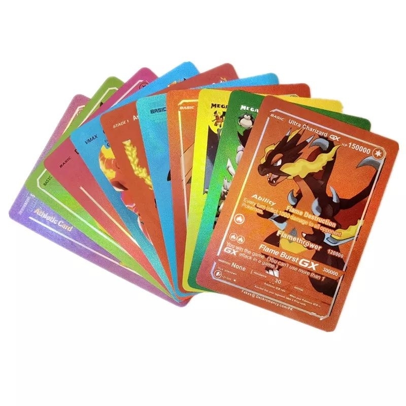 Thẻ Bài Pokemon 7 màu  bộ 50 lá thẻ - Thẻ Bài cầu vồng lấp lánh Loại Đẹp
