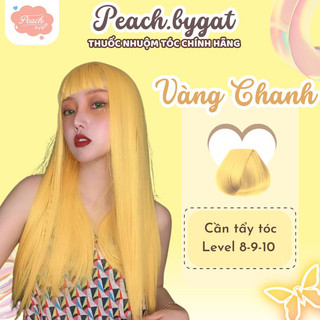 Thuốc nhuộm tóc VÀNG CHANH cần sử dụng thuốc tẩy tóc của Peachbygat , Peach bygat