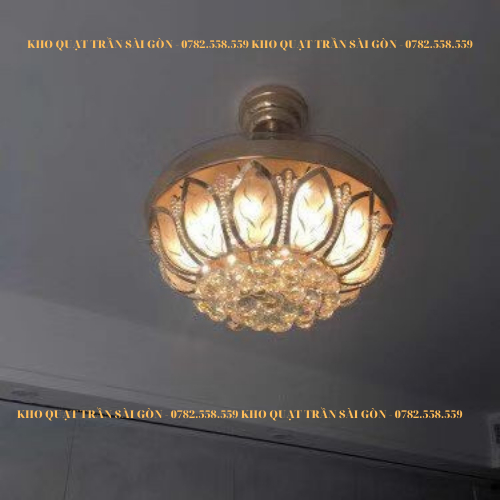 Quạt đèn trần hình cánh sen động cơ DC inventer 6 số 3 chế độ sáng trang trí phòng khách phòng ngủ phòng ăn bảo hành 10N