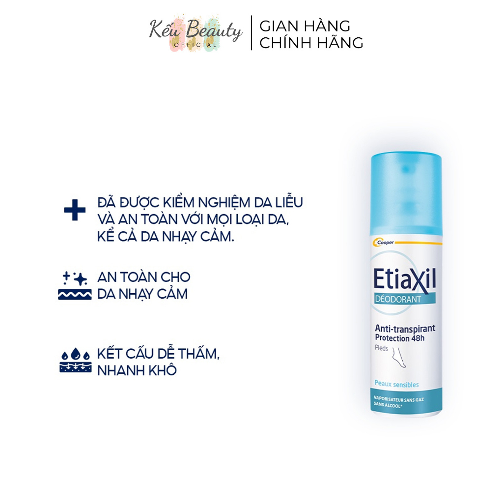 Xịt Khử Mùi Và Ngăn Mồ Hôi Dành Cho Chân 48h Etiaxil 100ml