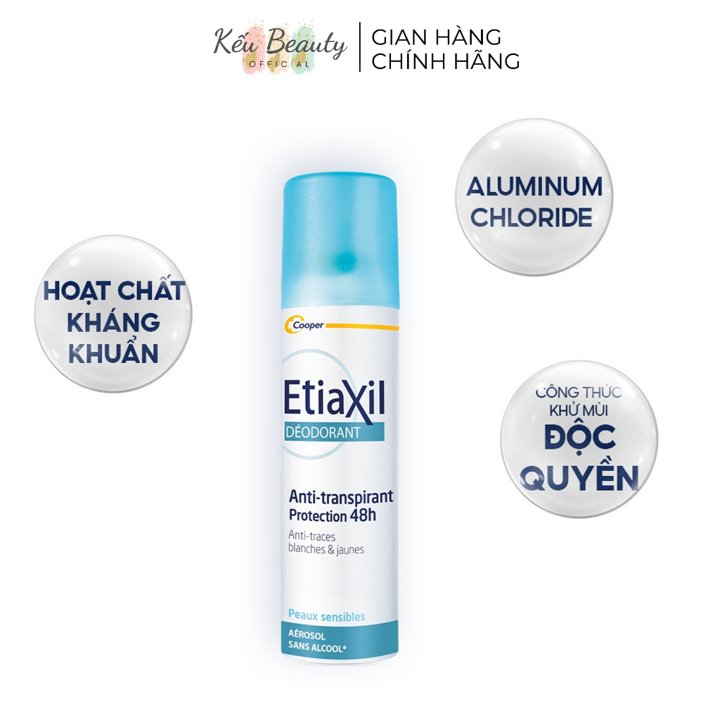 Xịt Khử Mùi Nách Và Ngăn Mồ Hôi Dạng Phun Sương Hàng Ngày 48h Etiaxil 150ml