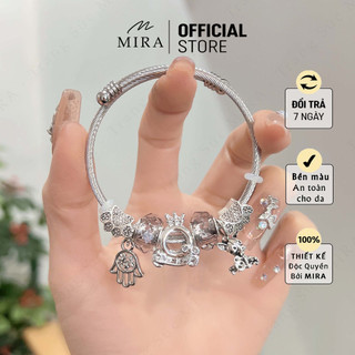 Lắc tay kiềng titan mira & co. kpan28 đủ màu đá mở hai đầu kiềng không hoen gỉ