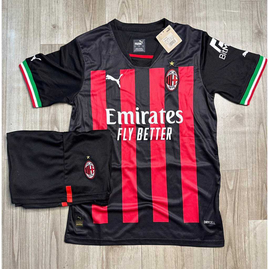 Áo Bóng Đá CLB AC Milan 23 - Chuẩn Mẫu Thi Đấu - Vải Polyester Gai Thái