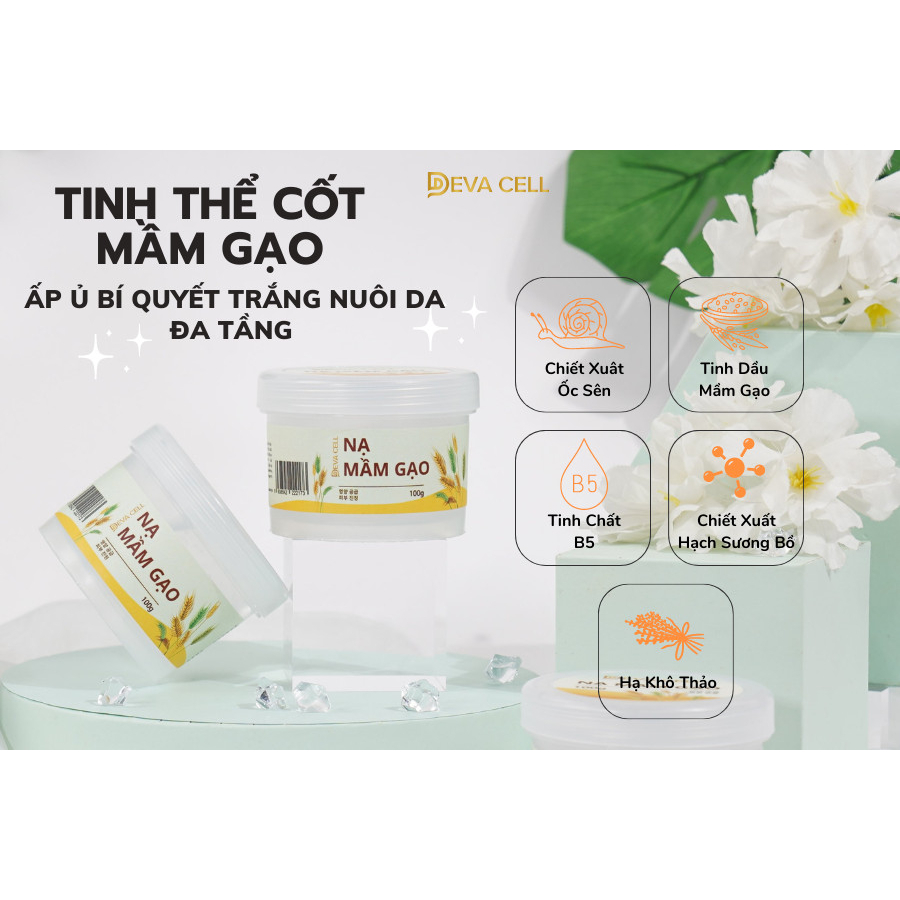 Mặt Nạ Mầm Gạo, Tăng Độ Đàn Hồi Cho Da, Ngăn Ngừa Lão Hóa Da - Deva cell