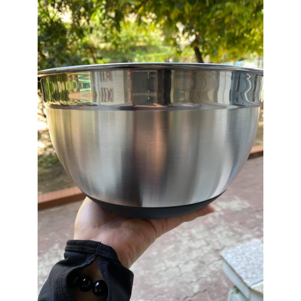 Thau inox cao su sâu lòng đa năng đủ size 24cm