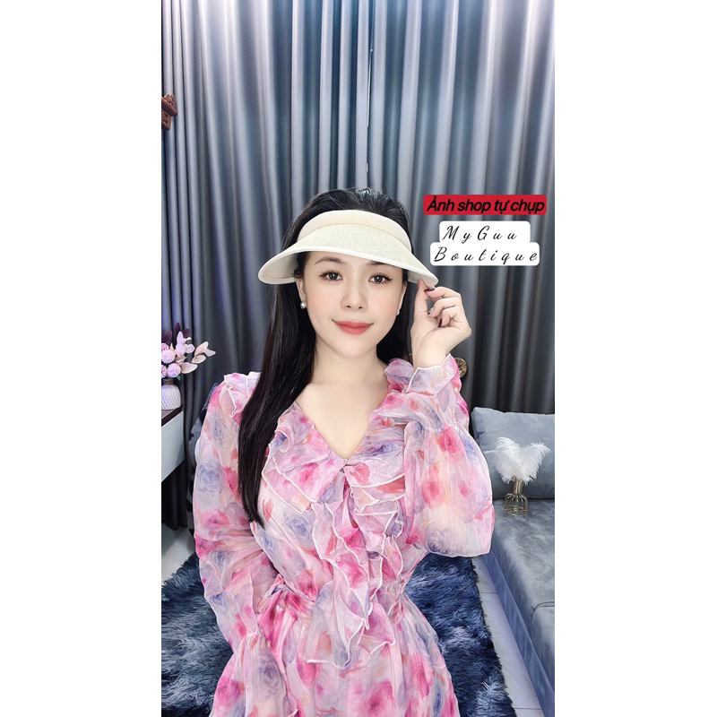 Jum hoa  cổ chữ V có dây thắt eo, chuẩn hàng loại 1 Hot hit 2023