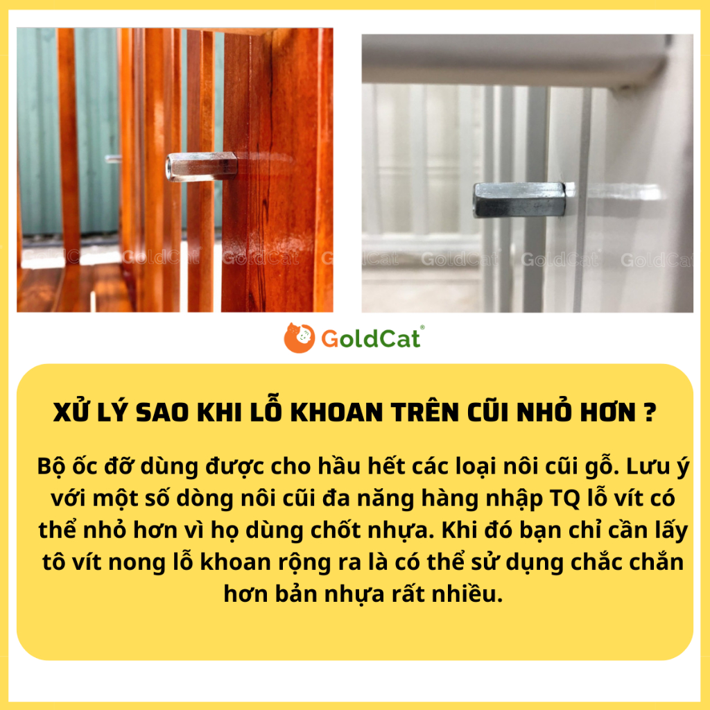 Bộ Ốc Đỡ Giát Cũi GOLDCAT Chất Liệu Sắt Không Gỉ Giúp Nâng Đỡ Giát Giường Nằm Của Bé