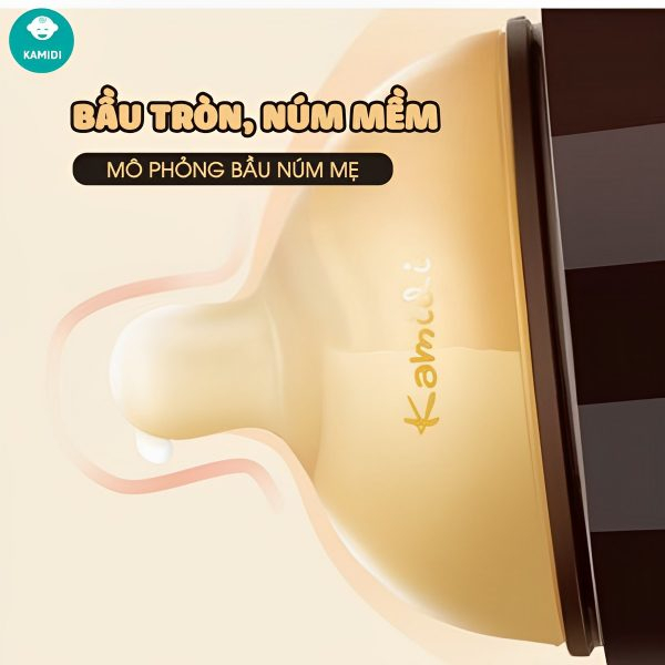 Bình Sữa Kamidi Chất Liệu Silicon Nâu Dung Tích 150ml/250ml