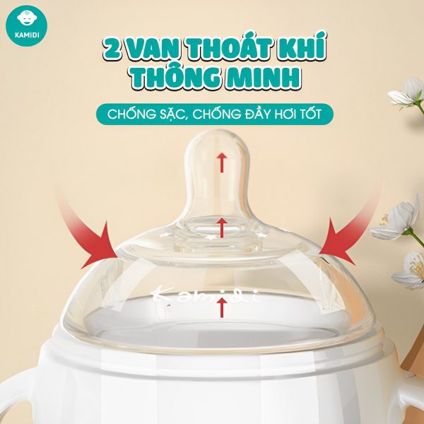 Bình Sữa Kamidi Chất Liệu Silicon Trắng Dung Tích 150ml/250ml