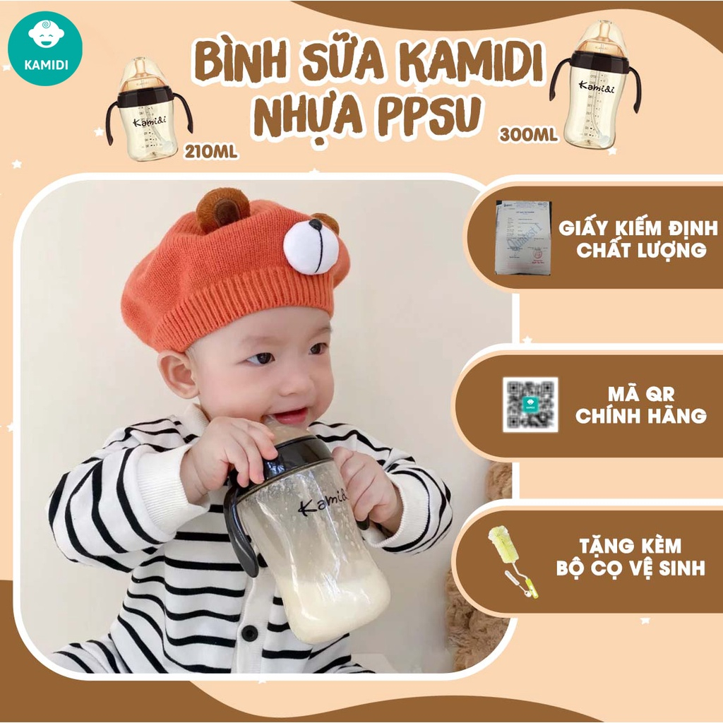 Bình Sữa Kamidi Chất Liệu PPSU Dung Tích 210ml/300ml