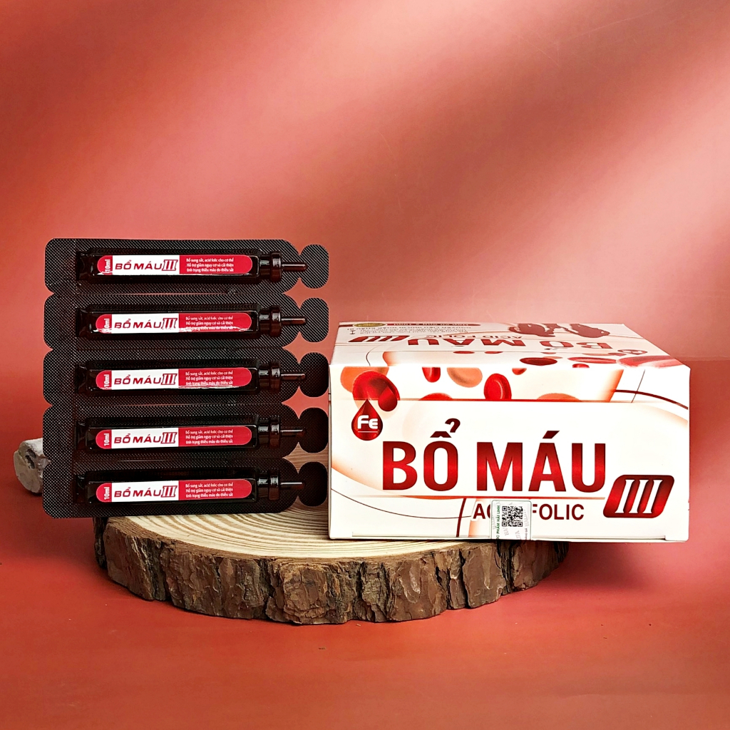 Siro bổ máu ACID FOLIC giảm tình trạng thiếu máu, bổ sung sắt cho bé ,phụ nữ đang mang thai, bà bầu - Hộp 20 ống