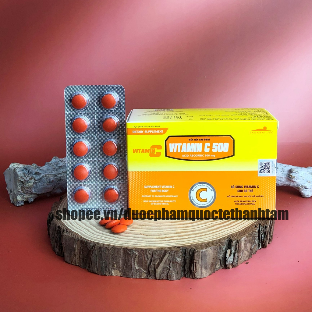 Viên uống VITAMIN C500 bổ sung vitamin C tăng cường sức đề kháng – Hộp 100 viên
