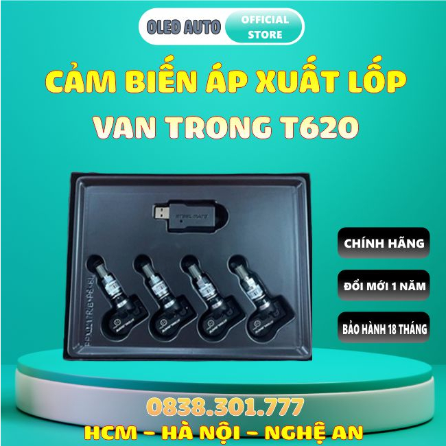 Cảm Biến Áp Suất Lốp Ô tô Steelmate T620 Van Gắn Trong Tích Hợp Màn DVD Android TPMS Xe Hơi Chính Hãng - BH 1 Năm