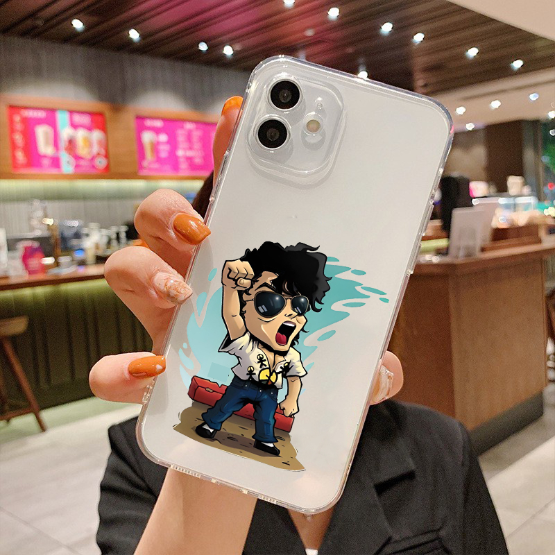Ốp lưng Iphone viền vuông hình chibi Michael.Jackson cute 6/7/8Plus X XS xr xsmax 11/12/13/14pro prm u859