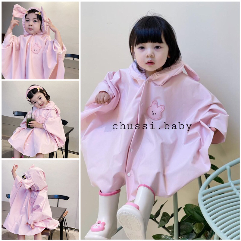 Áo mưa gấu thỏ phủ Venyl cao cấp cho bé, áo mưa trẻ em chống thấm nước phong cách Hàn Quốc hot hit 2023