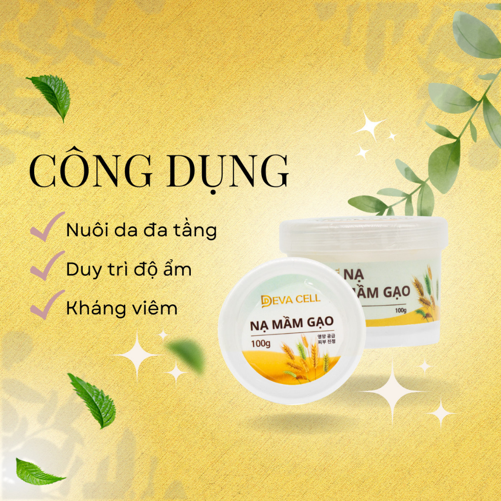 Mặt Nạ Mầm Gạo, Tăng Độ Đàn Hồi Cho Da, Ngăn Ngừa Lão Hóa Da - Deva cell