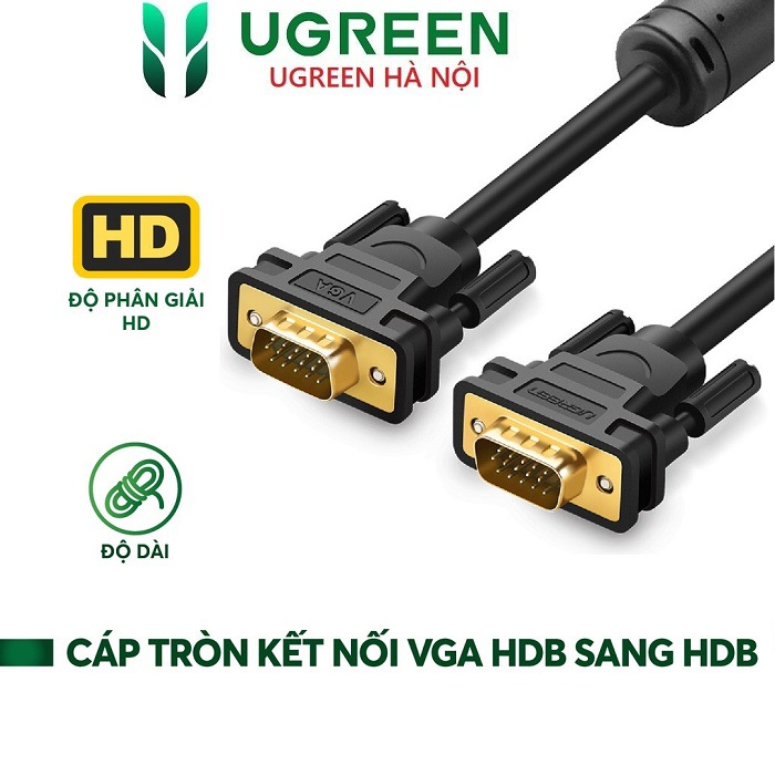 Cáp VGA 3+ 6 chân vàng dùng cho Máy tính, Máy chiếu 1,5m-5m