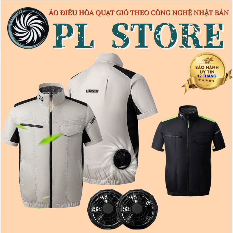 Áo Quạt Gió Kiểu Ngắn Tay Chất Liệu Vải Polyester Hàng Xuất Sang Nhật( Áo Lẻ)